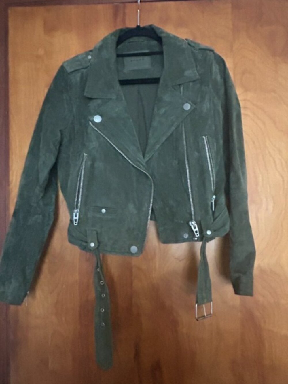 BLANKNYC Olive Green Suede Moto Jacket Size S - Picture 3 of 8